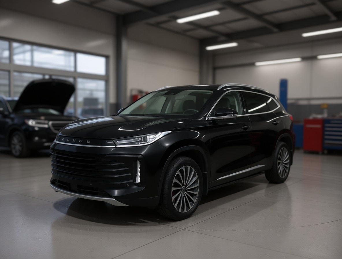 Exeed TXL после замены лобового стекла в автотехцентре