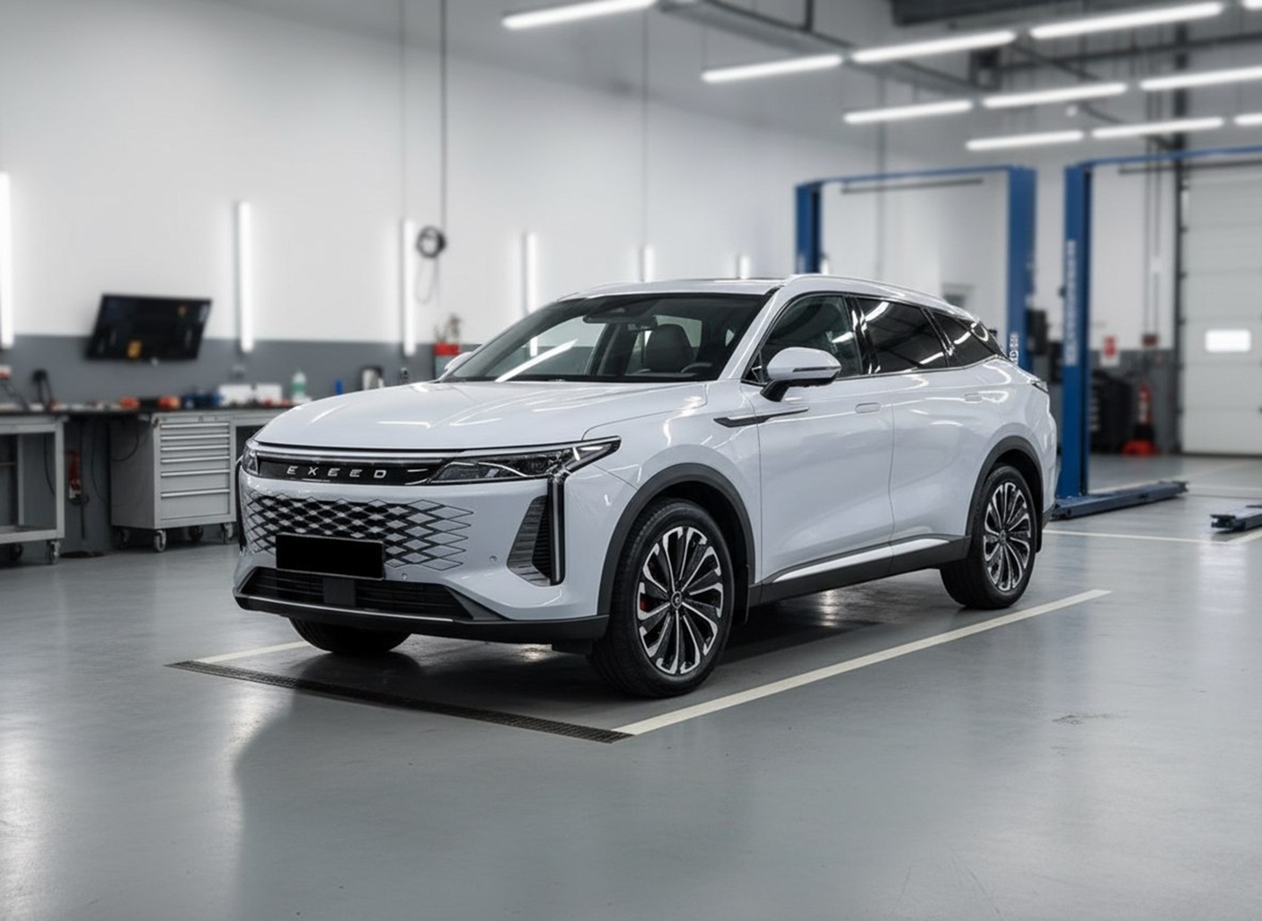 Exeed готовится к диагностике кондиционера в автотехцентре